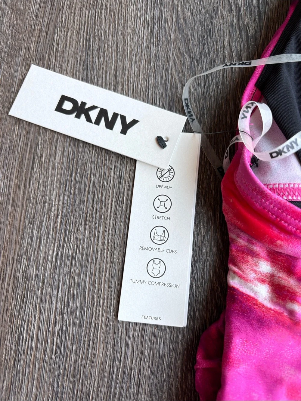 NWT DKNY Watercolor One Piece Swimsuit - Picture 5 of 9